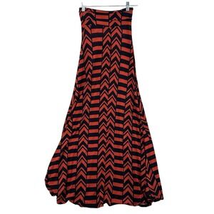 True Light USA Women Sz S Maxi Dress Red Black Fit N Flare Bohemian Boho Y2K